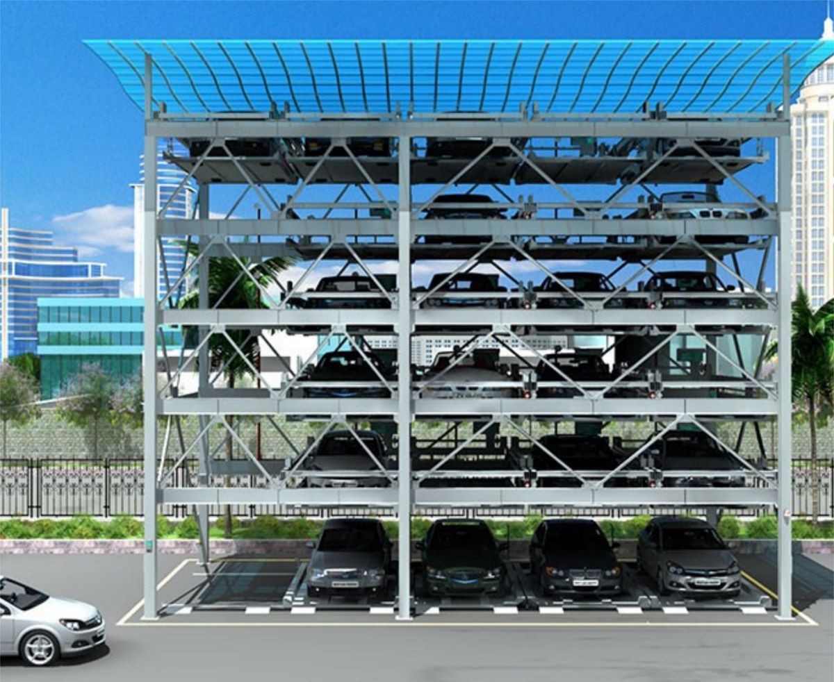 新疆精河PSH4-6四至六层升降横移式立体停车设备